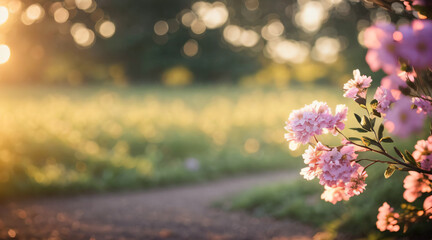 pink Flower in the garden for Nature Background Template