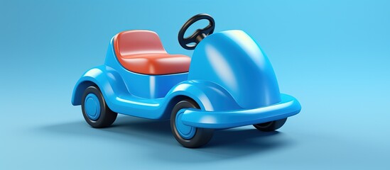 Minimalist blue bumper car icon isolated on blue background represents amusement park and children s entertainment playground