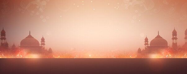 Obraz premium Magic soft fog Diwali festival poster background, with empty copy space Generative AI