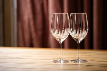 a pair of unwashed wine glasses