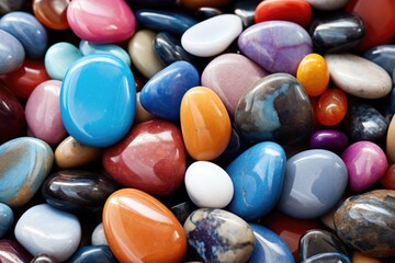 a pile of colorful reflexology pebbles