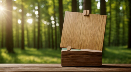 mock up wooden board with natural background