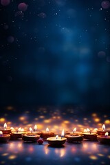 Magic soft fog Diwali festival poster background, with empty copy space Generative AI