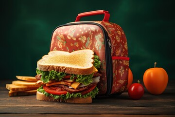 Second breakfast for a young student at school - obrazy, fototapety, plakaty