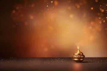 Fototapeta premium Magic soft fog Diwali festival poster background, with empty copy space Generative AI