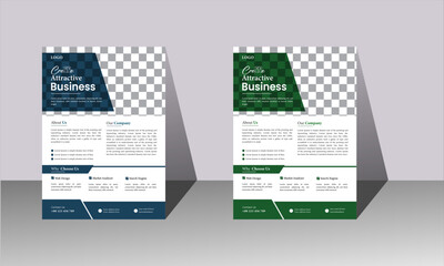 Corporate business flyer template Geometric shape used for with minimalist layout idea.