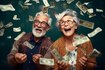 Elderly couple with a lot of money. 