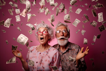 Elderly couple with a lot of money. 