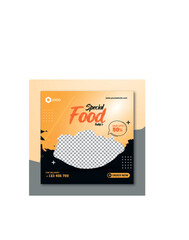 Food social media post promotion banner design template