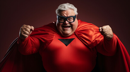 Funny elderly Superhero man. Generative Ai
