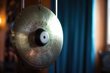 close-up of a gong, used in tai chi training