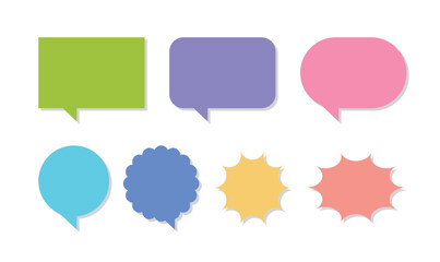 This is a set of speech bubble, chat, story and message illustrations drawn with simple and modern of various shapes.