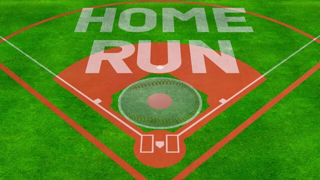 Hitting a Home Run in baseball. Animated graphics background.