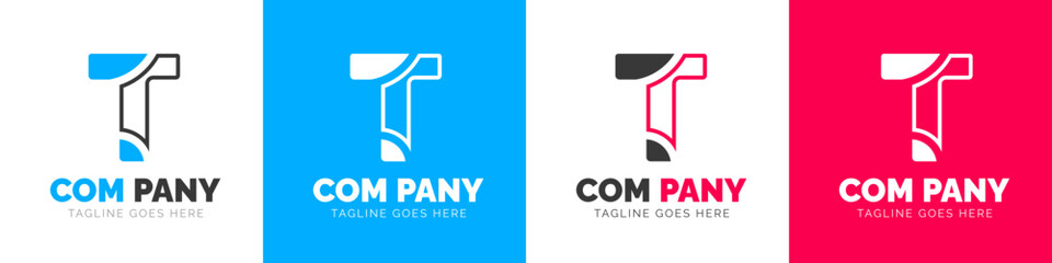 corporate modern business creative Minimal company Letter T logo icon vector design template set.
