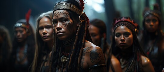 Mentawai Tribe - Indigenous to the Mentawai Islands of Indonesia.Generated with AI