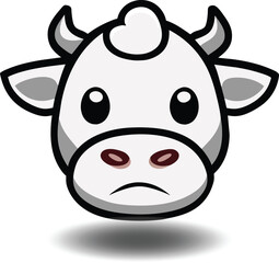 funny cartoon head cow