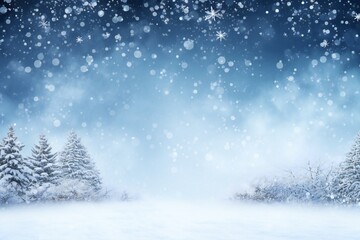 Snowy happy new year background with empty copy space Generative AI