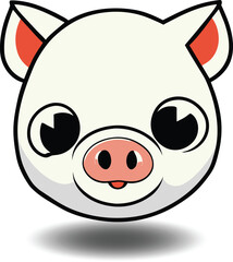 cartoon pig smile vector illustration 