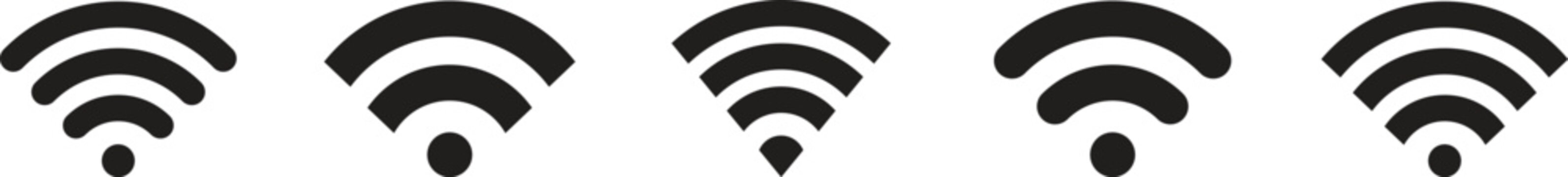 Wireless and wifi icon. Wi-fi signal symbol. Internet Connection. Remote internet access collection.