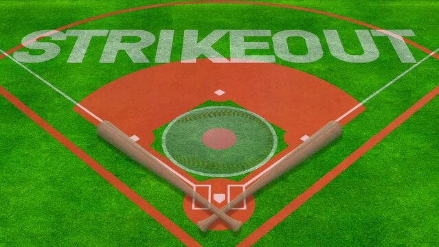 Strikeout baseball animated graphic background.