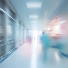Blurred hallway in a hospital