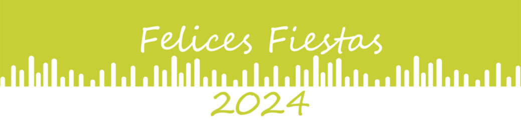 Banner Felices Fiestas 2024 abstracto. 2600x600 Pixeles. Flyer Felices Fiestas