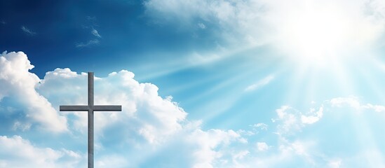 Skyward cross Easter joy Christian emblem