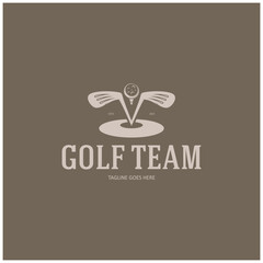 Golf ball logo, Golf design stick logo, logo for professional golf team, golf club, tournament, golf store business, golf course, event