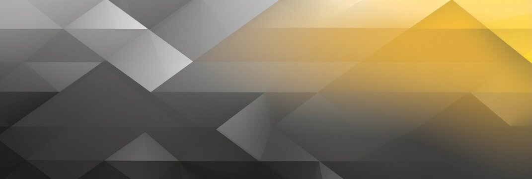 Yellow and Grey Grainy Shaded Geometry: Abstract background texture in triangular forms, infused with subtle noise, creating a gradient of visual intrigue, web banner