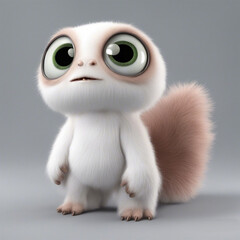 Obraz premium cute little monster smooth skin soft fur bright eyes