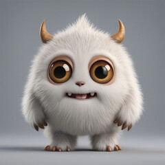 Fototapeta premium cute little monster smooth skin soft fur bright eyes