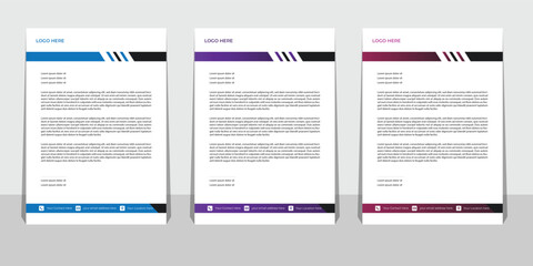 Modern Creative & Clean business style letterhead bundle of your corporate project design.set to print with vector & illustration. corporate letterhead bundle.