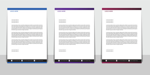 Modern Creative & Clean business style letterhead bundle of your corporate project design.set to print with vector & illustration. corporate letterhead bundle.