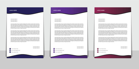 Modern Creative & Clean business style letterhead bundle of your corporate project design.set to print with vector & illustration. corporate letterhead bundle.
