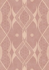 Hand-drawn abstract seamless ornament. Light semi transparent pale pink on a pale pink background. Paper texture. Digital artwork, A4. (pattern: p12d)
