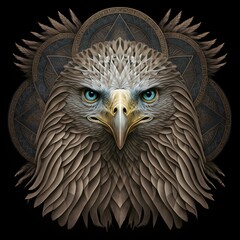 eagle head face split with mandala high resolution 