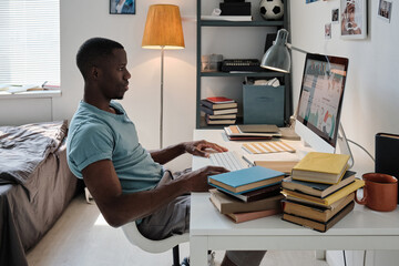 African American Student Working On Project