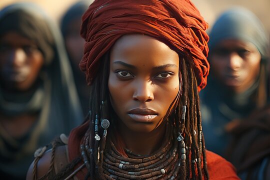 The Himba People of Namibia - Known for their ochre-covered bodies.Generated with AI