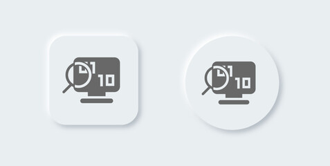 Binary solid icon in neomorphic design style. Programming signs vector illustration.