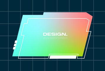 Futuristic pop up interface illustration. Video overlay element. - obrazy, fototapety, plakaty