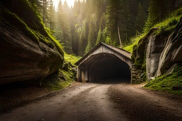 tunnel in the woods