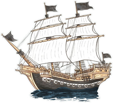 Pirate Ship Transparent Background PNG Clipart