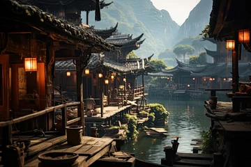 Tuinposter Guilin Yangshuo minority culture in China,Generated with AI