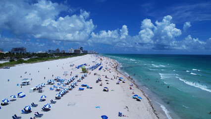 Miami Beach Florida. Miami Beach United States. Aerial view of coast city of Miami Beach at Florida State. Travel destinations. Vacations travel.