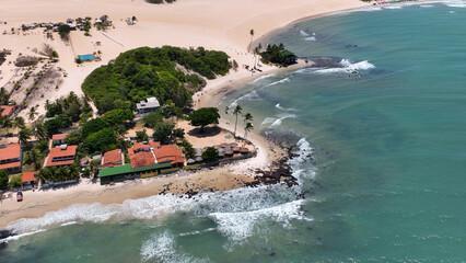 Famous Genipabu Beach at Rio Grande do Norte in Brazil Northeastern. Stunning bay water oasis on...