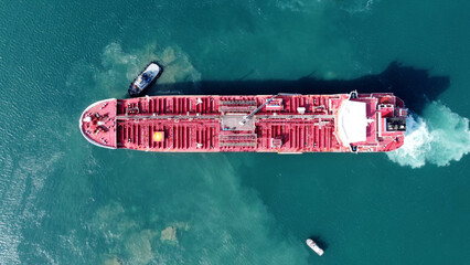Aerial view of Freighter Ship at harbor. Container ship. Fortaleza Brazil. Freight Ship. Maritime Transport. - obrazy, fototapety, plakaty