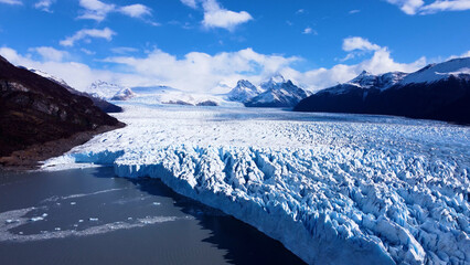 Los Glaciares National Park at El Calafate at Patagonia Argentina. Stunning landscape of iceberg in Patagonia. Perito Moreno Glacial. Patagonia landscape. Travel destination of El Calafate Argentina. - obrazy, fototapety, plakaty
