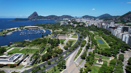 Rio de Janeiro Brazil. Panoramic view of downtown Rio de Janeiro Brazil at sunny day. Tourism...
