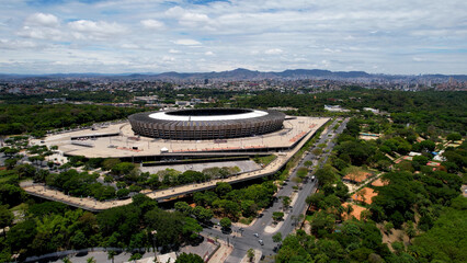 Belo Horizonte Minas Gerais Brazil. Aerial view of landmark at historic centre of downtown city....