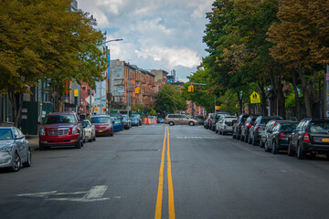 street in Brooklyn, New York, USA - obrazy, fototapety, plakaty